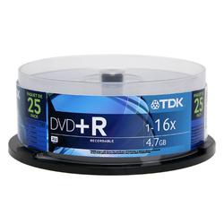 TDK 16x DVD-R Media - 4.7GB - 25 Pack (DVD+R47FCB/25)