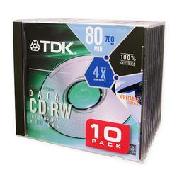 TDK Media TDK 4x CD-RW Media - 700MB - 10 Pack