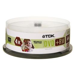 TDK 4x DVD-RW Media - 4.7GB - 25 Pack Cake Box