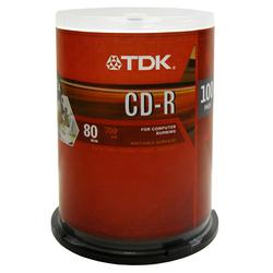 TDK ELECTRONICS CORPORATION TDK 52x CD-R Media - 700MB - 100 Pack (48555)