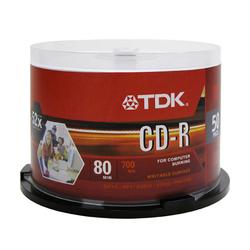 TDK Media TDK 52x CD-R Media - 700MB - 50 Pack (47959)
