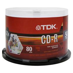 TDK 52x CD-R Media - 700MB - 50 Pack (CD-R80CB50T)