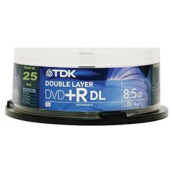 TDK Media TDK 8x DVD+R Double Layer Media - 8.5GB - 25 Pack