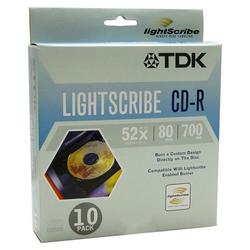 TDK LightScribe 52x CD-R Media - 700MB - 10 Pack