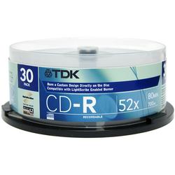 TDK LightScribe 52x CD-R Media - 700MB - 30 Pack