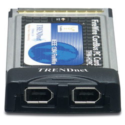 TRENDWARE INTERNATIONAL TRENDnet 2-Port FireWire Host PC Card - 2 x 6-pin IEEE 1394a - FireWire 400 External