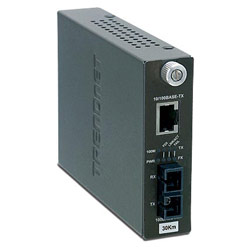 TRENDNET TRENDnet TFC-110S30i Intelligent Fast Ethernet Media Converter - 1 x RJ-45 , 1 x SC Duplex - 10/100Base-TX, 100Base-FX