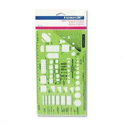 J.S. Staedtler, Inc. Template, Architect & Builder, 9-1/4 x 5-1/4, Scale 1/4 = 1 , Green (STD977125)