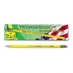 Dixon Ticonderoga Co. Ticonderoga Yellow Pencil, #3 Hard Lead, Dozen (DIX13883)