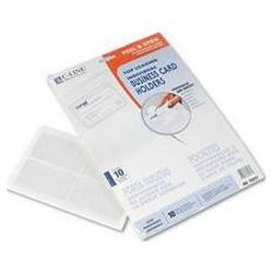 C-Line Products, Inc. Top-Load Self-Adhesive Business Card Holders, Clear Sleeves, 3-1/2 x 2, 10/Pack (CLI70257)
