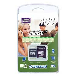 TRANSCEND INFORMATION Transcend 1GB miniSD Card - 1 GB