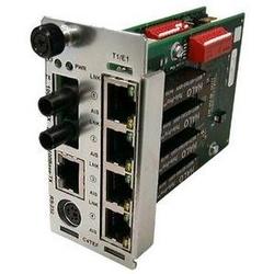 TRANSITION NETWORKS Transition Networks Point System Slide-In-Module Media Converter - 4 x RJ-48 , 1 x SC Duplex , 1 x mini-DIN , 1 x RJ-45 - T1/E1, 10/100Base-TX (C4TEF1014-110)