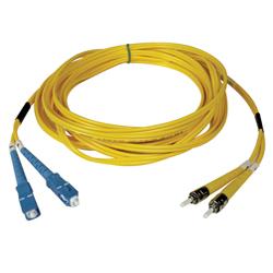 Tripp Lite Fiber Optic Duplex Patch Cable - 2 x SC - 2 x ST - 49.21ft - Yellow
