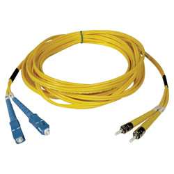 Tripp Lite Fiber Optic Duplex Patch Cable - 2 x SC - 2 x ST - 6.56ft - Yellow