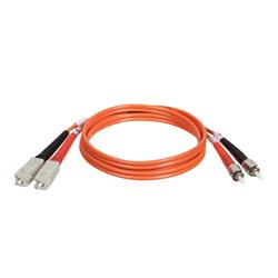 Tripp Lite Fiber Optic Duplex Patch Cable - 2 x SC - 2 x ST - 98.43ft - Orange