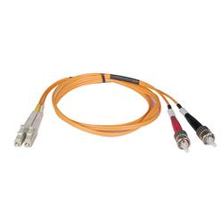 Tripp Lite Fiber Optic Duplex Patch Cable - 2 x ST - 2 x LC - 65.62ft - Orange