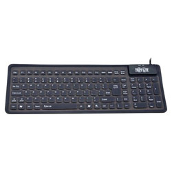Tripp Lite IN3008KB Compact Flexible USB & PS/2 Keyboard - USB - 106 Keys - Black