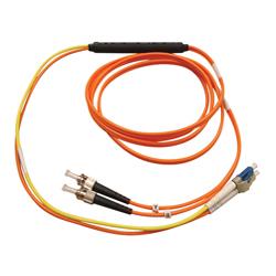 Tripp Lite Mode Conditioning Fiber Optic Patch Cable - 2 x LC - 2 x ST - 3.28ft - Yellow, Orange