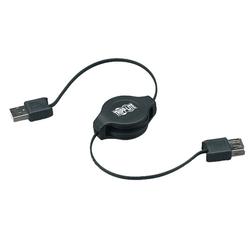 Tripp Lite USB 2.0 Retractable Extension Cable - 1 x Type A USB - 1 x Type A USB - 4ft - Black