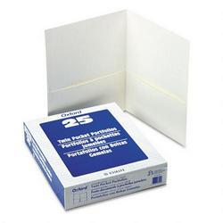 Esselte Pendaflex Corp. Twin Pocket Leatherette-Grained Portfolios, White, 25/Box (ESS57504)