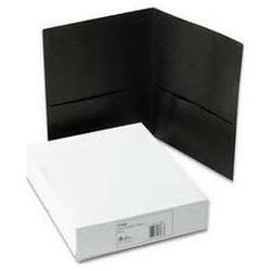 Avery-Dennison Two-Pocket Portfolios, Embossed Paper, 30-Sheet Capacity, Black, 25/Box (AVE47988)