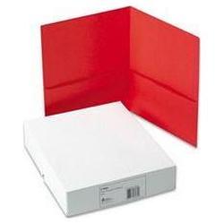 Avery-Dennison Two-Pocket Portfolios, Embossed Paper, 30-Sheet Capacity, Red, 25/Box (AVE47989)