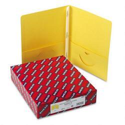 Smead Manufacturing Co. Two-Pocket Portfolios with Tang Fasteners, Yellow, 25 per Box (SMD88062)