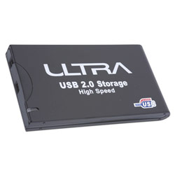 Ultra Aluminum USB 2.0 Hard Drive Enclosure - Storage Enclosure - 1 x 2.5 - 9.5 mm Height Internal