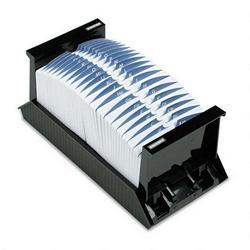 Eldon Office Products VIP® 1,000-Card Open Card File, 1,000 3x5 Cards, 40 Guides, Black Plastic (ROL67047)