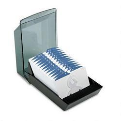 Eldon Office Products VIP® Covered Card File, 500 3 x 5 Cards, 24 A-Z Guides, Black Plastic (ROL67037)