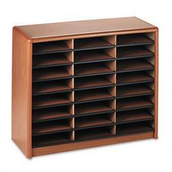 Safco Products Value Sorter® Literature Organizer, Steel/Fiberboard, 24 Compartment, Medium Oak (SAF7111MO)