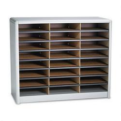 Safco Products Value Sorter® Literature Organizer, Steel/Fiberboard, 24 Compartments, Gray (SAF7111GR)
