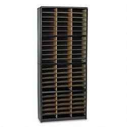 Safco Products Value Sorter® Literature Organizer, Steel/Fiberboard, 72 Compartments, Black (SAF7131BL)