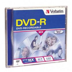 VERBATIM Verbatim 16x DVD-R Media - 4.7GB - 1 Pack
