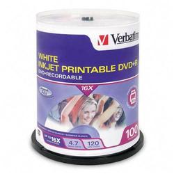 VERBATIM Verbatim 16x DVD+R Media - 4.7GB - 100 Pack
