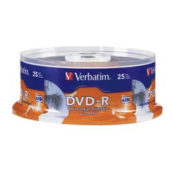 VERBATIM CORPORATION Verbatim 16x DVD-R Media - 4.7GB - 25 Pack