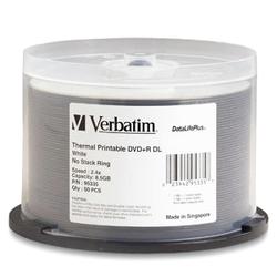 VERBATIM Verbatim 2.4x DVD+R Double Layer Media - 8.5GB - 50 Pack