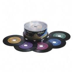 VERBATIM CORPORATION Verbatim 25pk CD-R Slim Case- Storage Media - Digital Vinyl 5-Color Branded - 80min