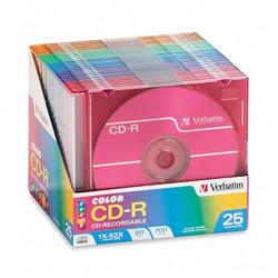 VERBATIM CORPORATION Verbatim 52x CD-R Media - 700MB - 25 Pack Slim Case