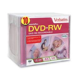 VERBATIM Verbatim DataLifePlus 2x DVD-RW Media - 4.7GB - 10 Pack