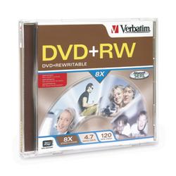VERBATIM CORPORATION Verbatim DataLifePlus 8x DVD+RW Media - 4.7GB - 1 Pack