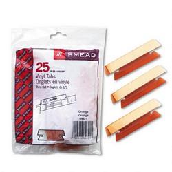Smead Manufacturing Co. Vinyl Tabs & Inserts for Hanging File Folders, 1/3 Cut, Orange/White, 25/Pack (SMD64621)