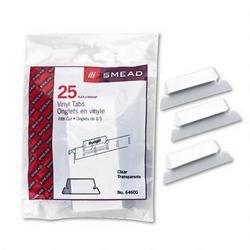 Smead Manufacturing Co. Vinyl Tabs & Inserts for Hanging File Folders, 1/5 Cut, Clear/White, 25/Pack (SMD64600)