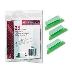 Smead Manufacturing Co. Vinyl Tabs & Inserts for Hanging File Folders, 1/5 Cut, Green/White, 25/Pack (SMD64604)