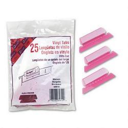 Smead Manufacturing Co. Vinyl Tabs & Inserts for Hanging File Folders, 1/5 Cut, Maroon/White, 25/Pack (SMD64610)