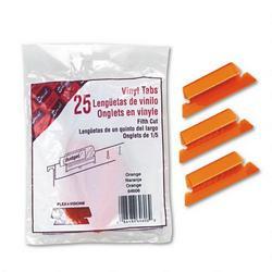 Smead Manufacturing Co. Vinyl Tabs & Inserts for Hanging File Folders, 1/5 Cut, Orange/White, 25/Pack (SMD64606)