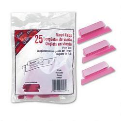 Smead Manufacturing Co. Vinyl Tabs & Inserts for Hanging File Folders, 1/5 Cut, Pink/White, 25/Pack (SMD64607)