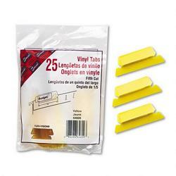 Smead Manufacturing Co. Vinyl Tabs & Inserts for Hanging File Folders, 1/5 Cut, Yellow/White, 25/Pack (SMD64609)