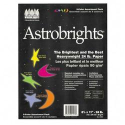 Wausau Papers Wausau Paper Astrobrights Cover Stock Paper - 8.5 x 11 - 24lb - 500 x Sheet - Yellow, Orange, Violet, Fuchsia