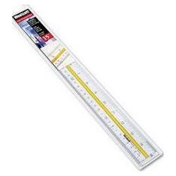 Acme United Corporation Westcott® Clear Plastic/Yellow Panel Beveled Highlighting Data Ruler, 15 Long (ACM10580)